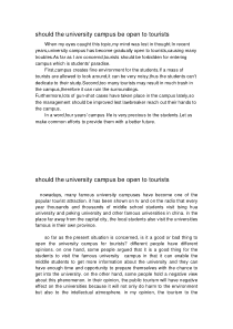 较全的Should the University Campus Be Open to Tourist