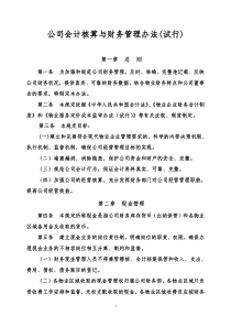 物业公司会计核算与财的务管理办法