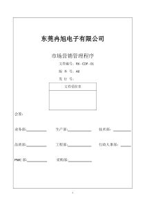 COP01市场营销管理程序