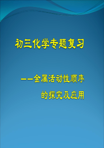 初三化学专题复习之金属活动性顺序探究与应用定