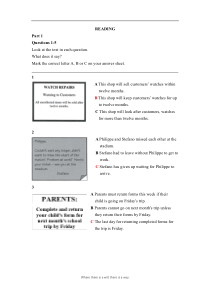 2020新版PET模拟题一套(含答案)