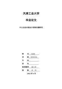 中小企业内部会计控制问题研究---天津工业大学毕业论文