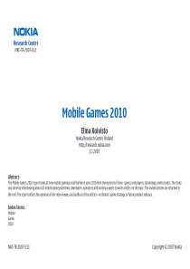 手机游戏技术及市场分析