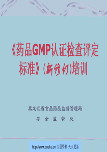 药品GMP认证检查评定标准(新修订)培训 --倾城若若
