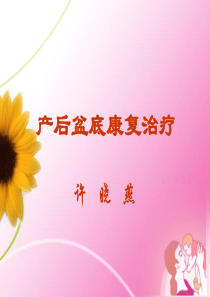 产后盆底的康复治疗-许晓燕