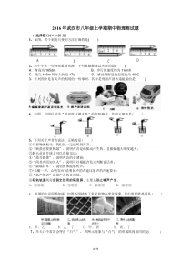 2016年武汉市八年级上学期期中物理测试题