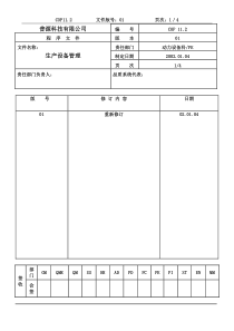 质量体系编写表格COP11-2