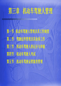 第三章机动车驾驶人管理