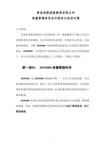 质量管理体系运行现状及改进方案(1)