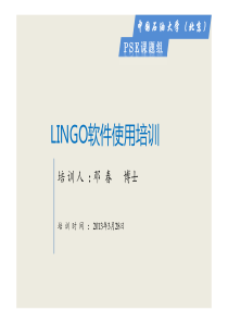 LINGO软件使用培训PPT
