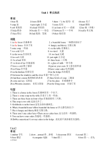苏教版小学英语五年级上册重点知识点