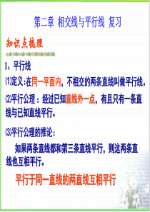 新北师大版第二章相交线与平行线期末复习课件