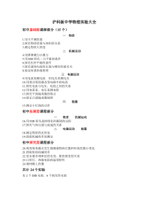 初高中物理实验目录大全