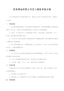 某某润滑油有限公司员工绩效考核方案
