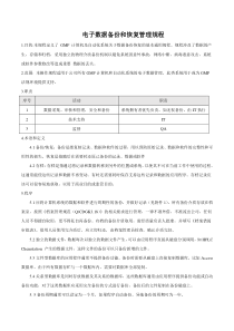 电子数据备份和恢复管理规程