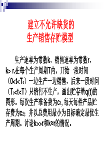 建立不允许缺货的生产销售存贮模型