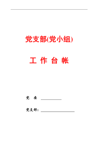 公司党支部(党小组)工作台帐