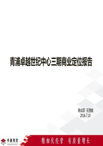青浦三期地块商业定位20160711