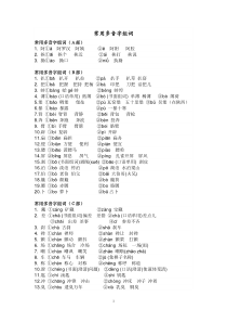 初中最全的多音字汇总