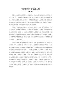 文化传播传媒公司实习心得总结2