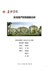 卧龙地产财务报表分析1