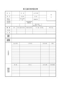 职工基本信息登记表