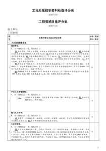 消防工程工程质量控制资料检查评分表