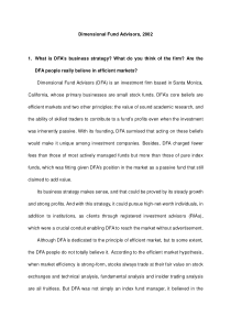 Dimensional Fund Advisors, 2002 Case Solution