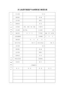 矿山地质环境保护与治理恢复方案报告表