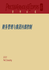 全球四大管理咨询公司培训讲义：普华永道财务管理与集团内部控制