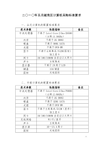 二〇一〇年五月越秀区计算机采购标准要求