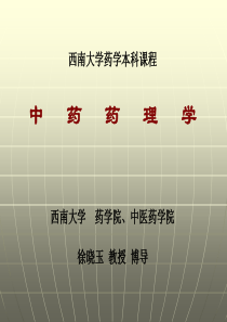 中药药理学总论