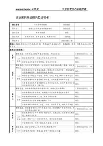 制鞋企业计划采购科经理岗位说明书
