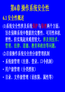 操作系统原理第六章操作系统安全性.