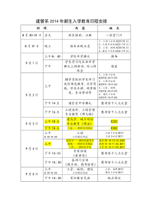 9月2日更新-建管系-2014年新生入学教育日程安排