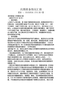 工作汇报之汛期准备情况汇报