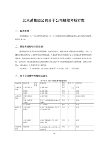 北京某集团公司分(子)公司绩效考核方案