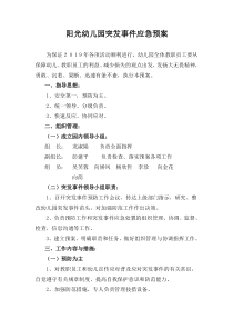 2019幼儿园突发事件应急预案