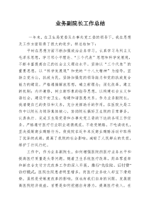 业务副院长工作总结