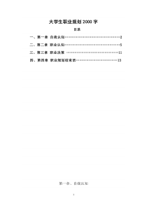 大学生职业规划2000字