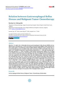 胃食管反流病与恶性肿瘤化疗关系的探讨
