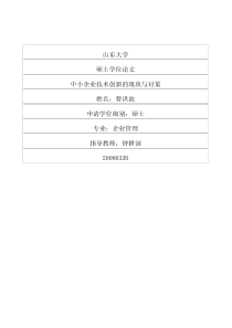 中小企业技术创新的现状与对策