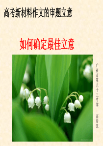 高考新材料作文的审题立意：如何确定最佳立意