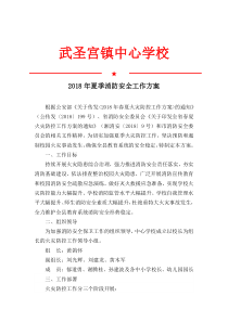2018年夏季消防安全工作方案