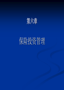 6保险投资管理