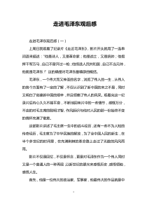走进毛泽东观后感