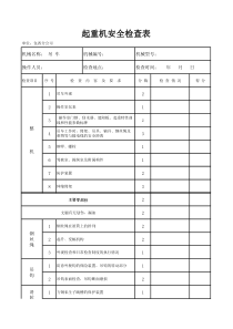 吊车检查表