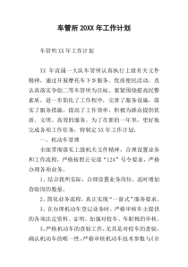 车管所20xx年工作计划--2
