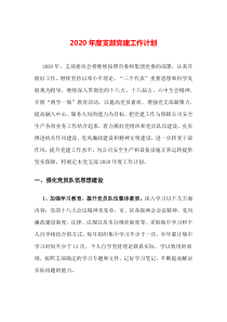 2020年度党建工作计划