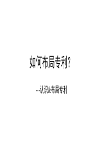 如何布局专利--专利布局简介